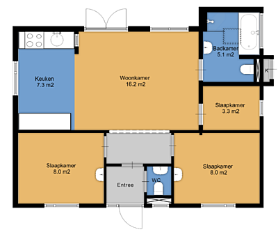 Plattegrond Finse 6 persoons bungalow