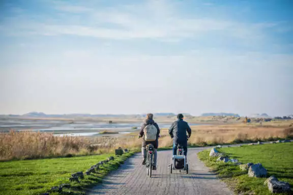 Huurfietsen fietspad langs het Groene Strand op Terschelling