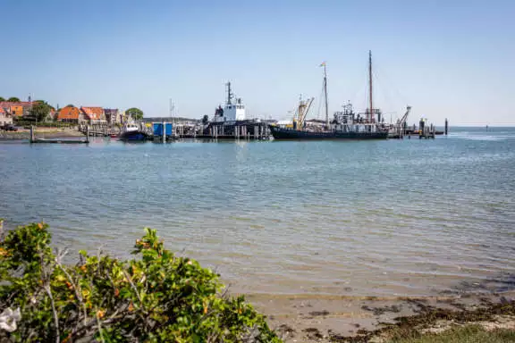 De kom op West-Terschelling. Wadlopen over de bodem van de Waddenzee