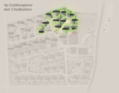 Tjermelan plattegrond 4p Duinbungalow 2 badkamers